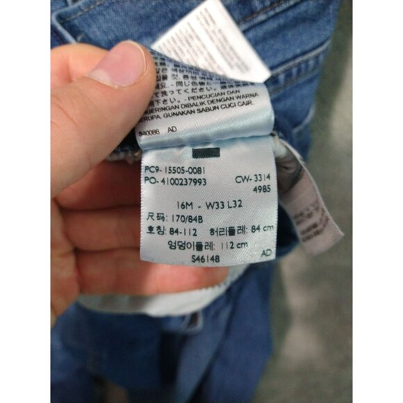 Levis 505 Jeans Womens 16 Blue Denim Straight Leg High Rise Medium Wash Stretch - Picture 9 of 10